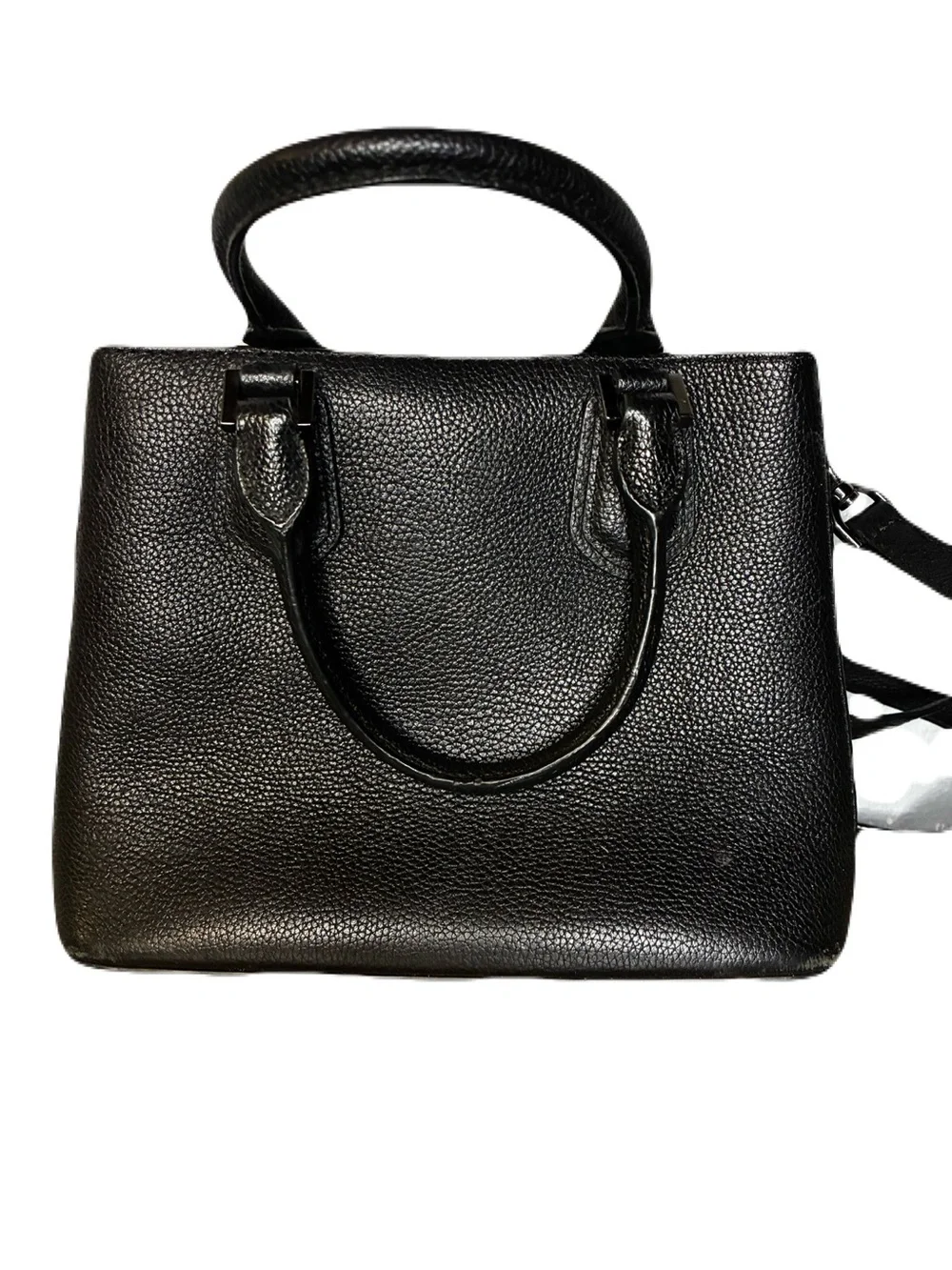 Michael Kors Camille Small Black Pebbled Leather Satchel